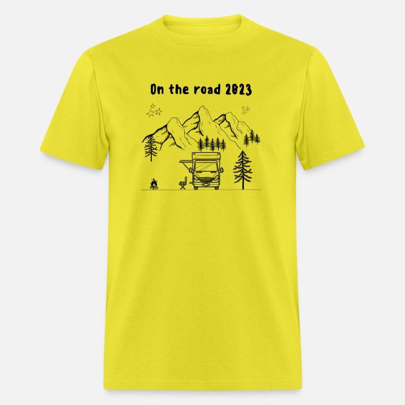 On The Road 2023 Camper Parked Mountains And