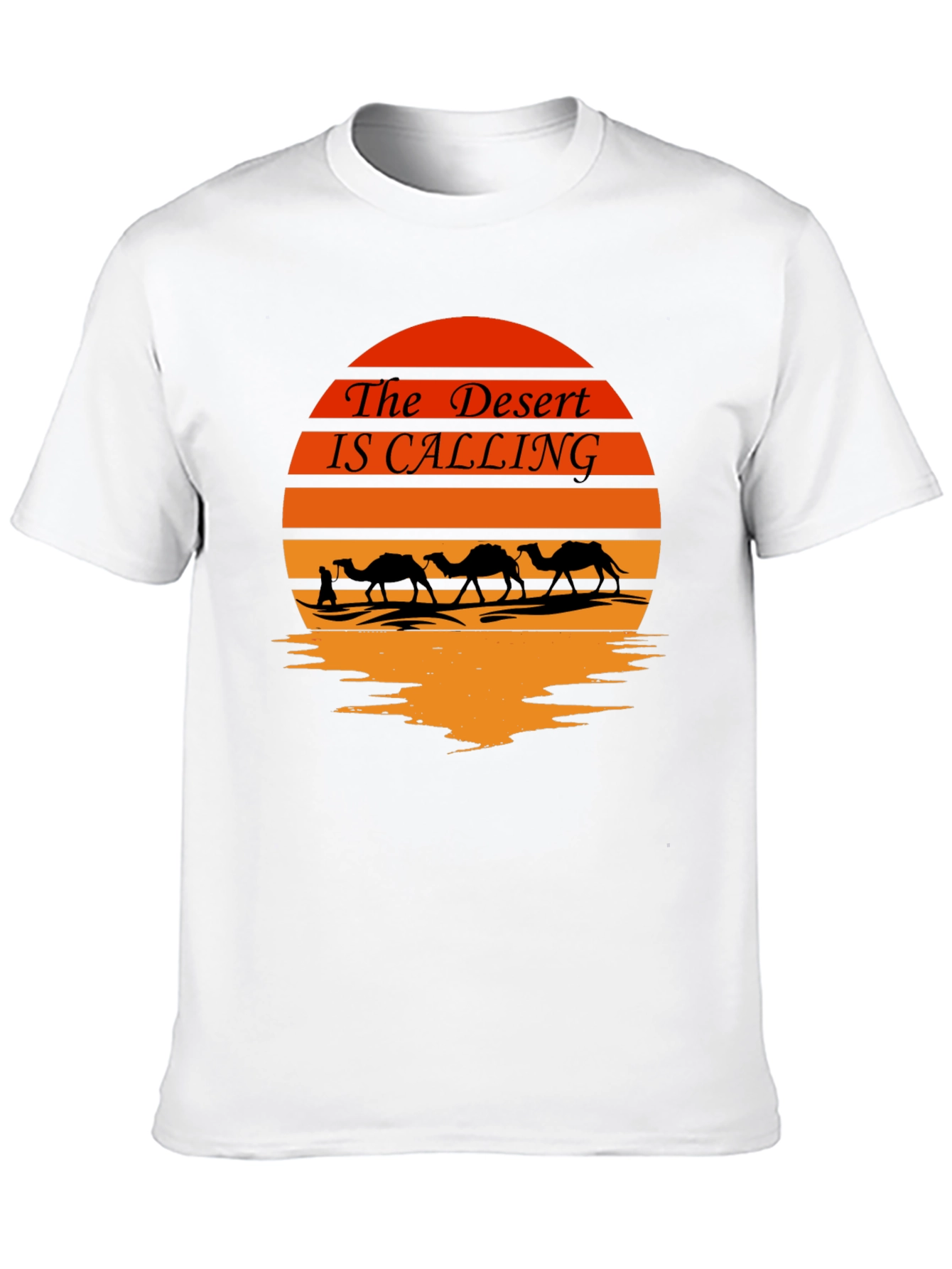 Desert Calling T-Shirt - Sunset Camel Design