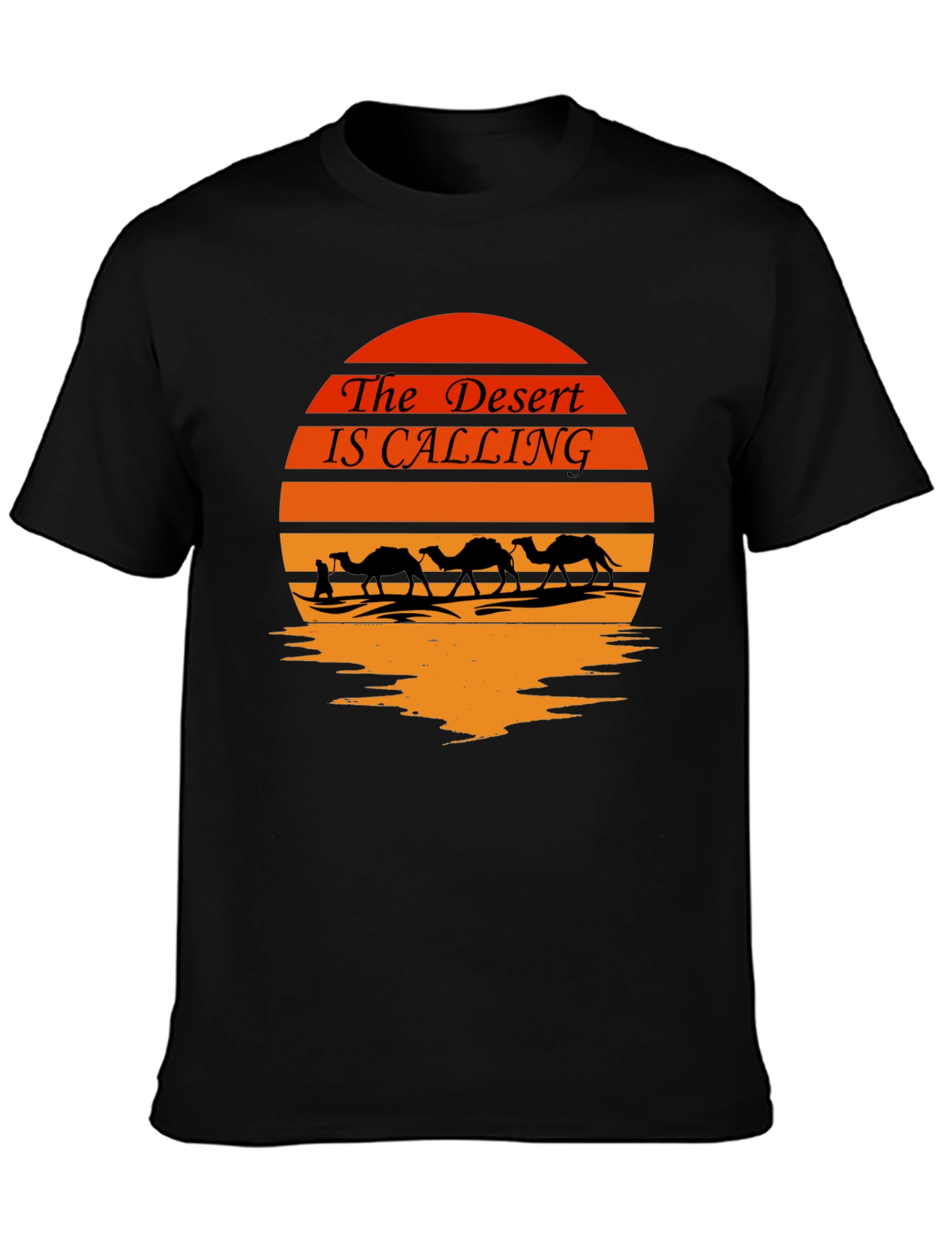 Desert Calling T-Shirt - Sunset Camel Design