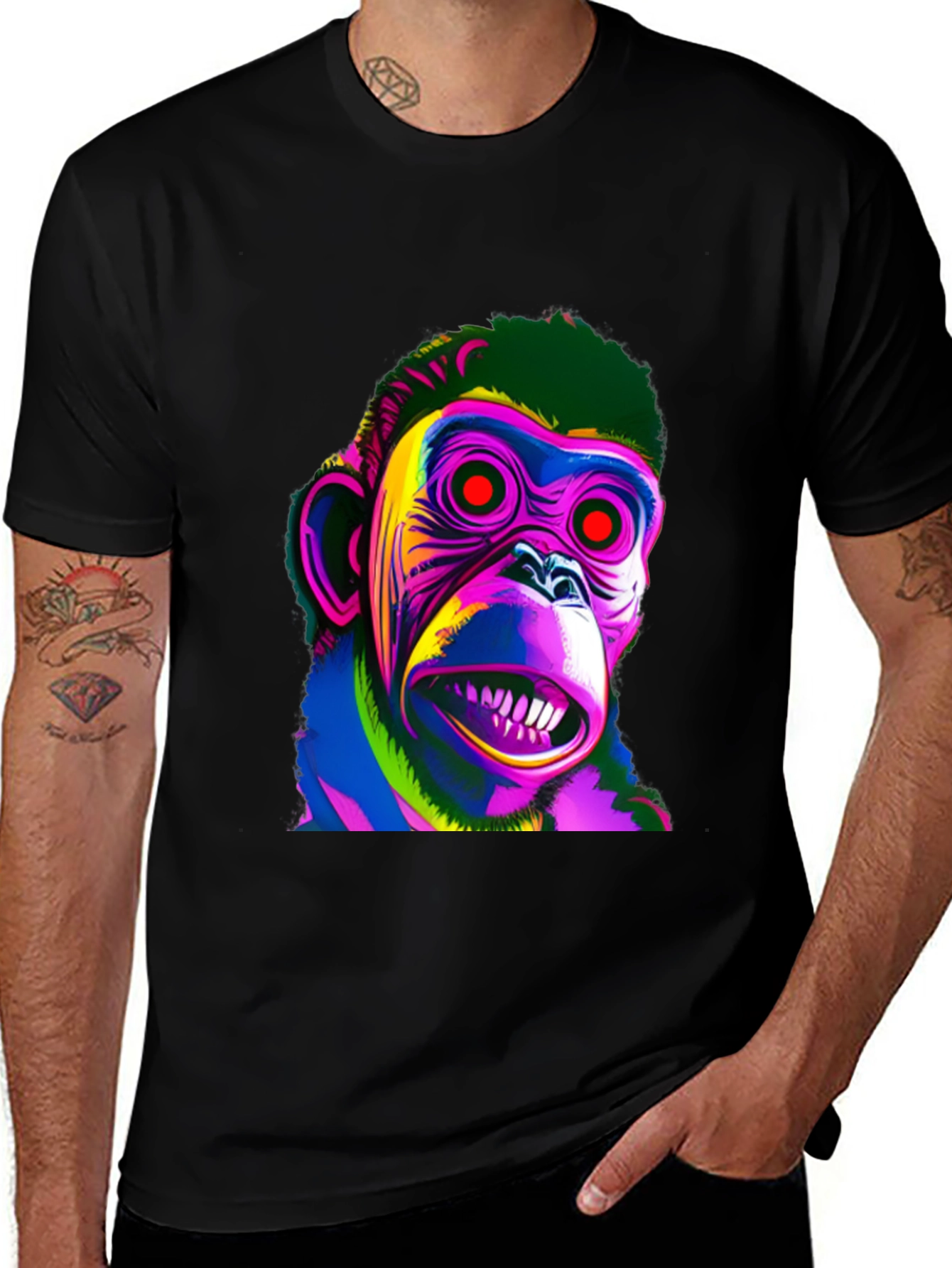 Psychedelic Monkey Graphic T-Shirt