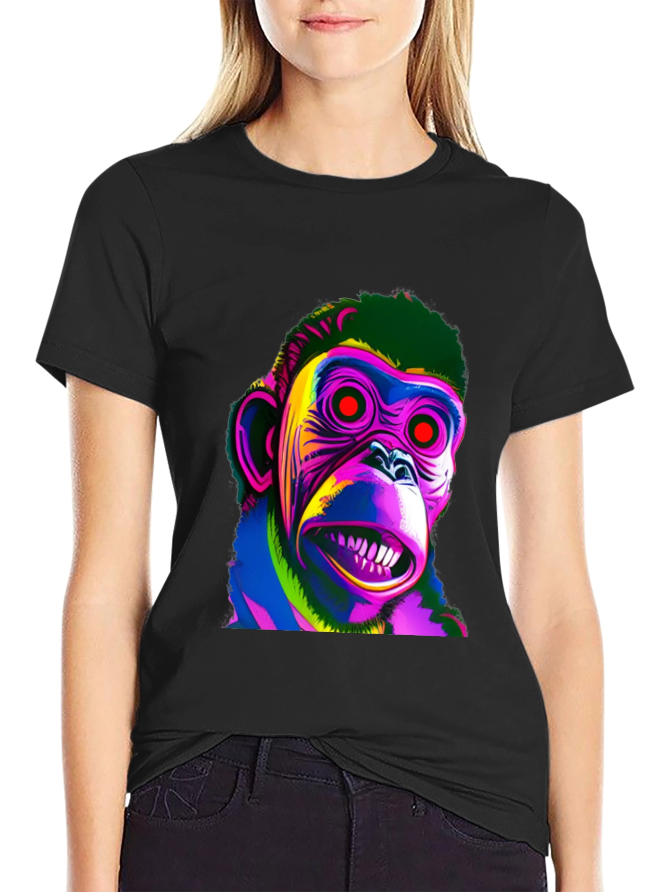 Psychedelic Monkey Graphic T-Shirt