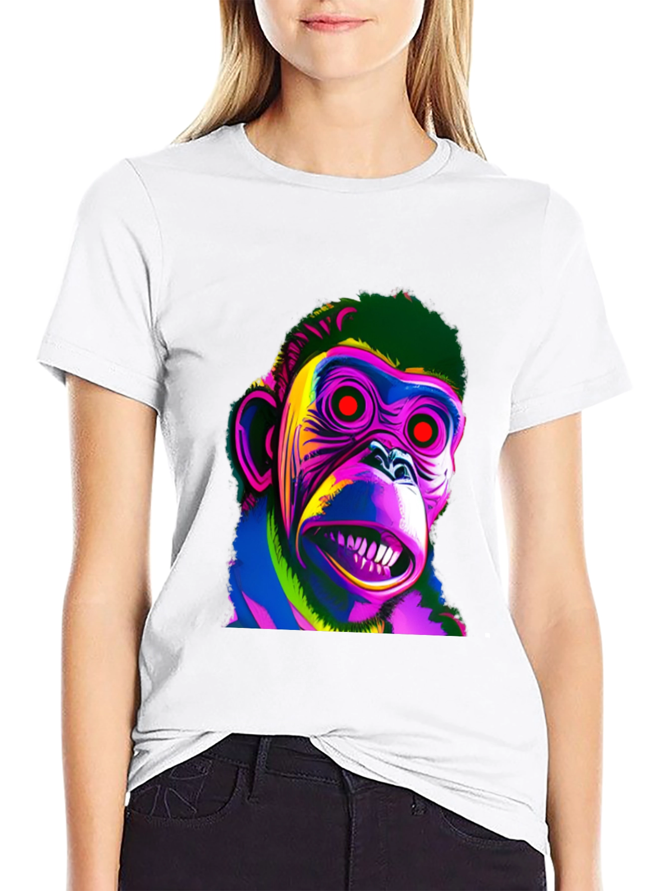 Psychedelic Monkey Graphic T-Shirt