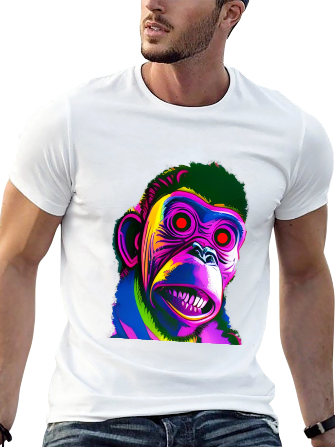 Psychedelic Monkey Graphic T-Shirt