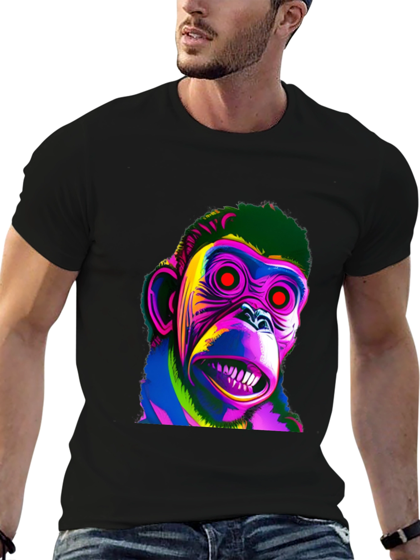 Psychedelic Monkey Graphic T-Shirt