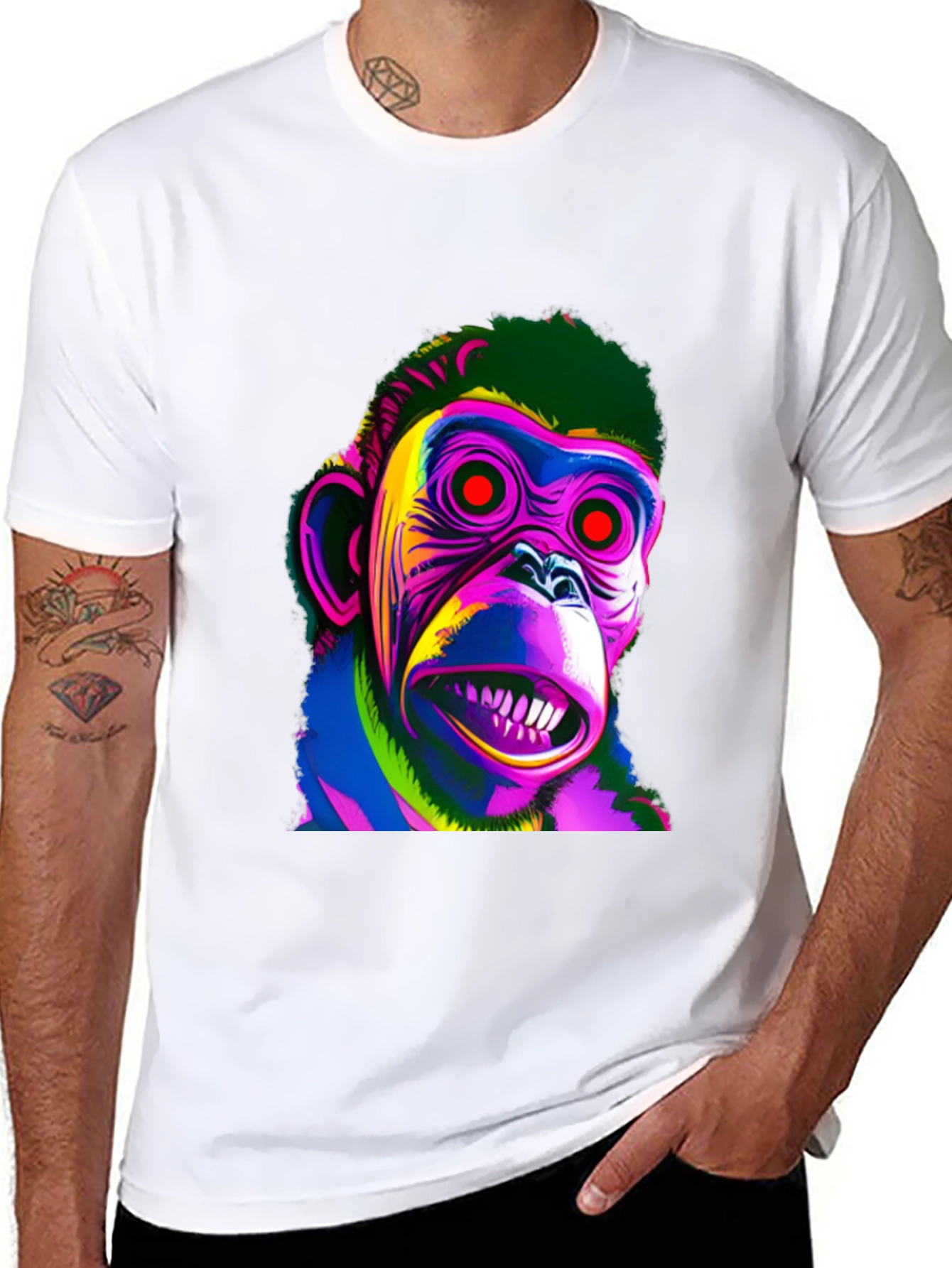 Psychedelic Monkey Graphic T-Shirt