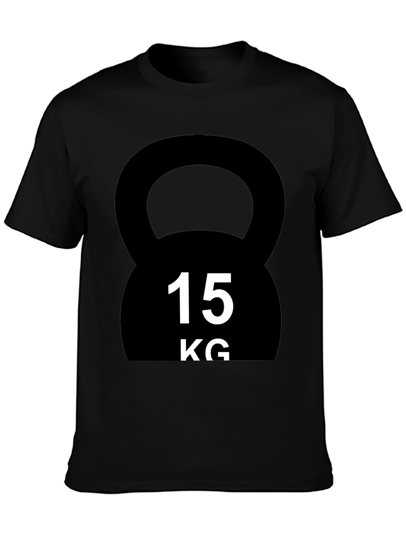 15KG Kettlebell Graphic T-Shirt - Black Fitness Tee