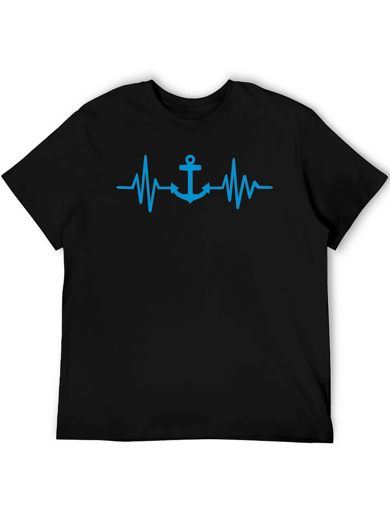 Anchor Heartbeat Graphic Tee - Nautical Style