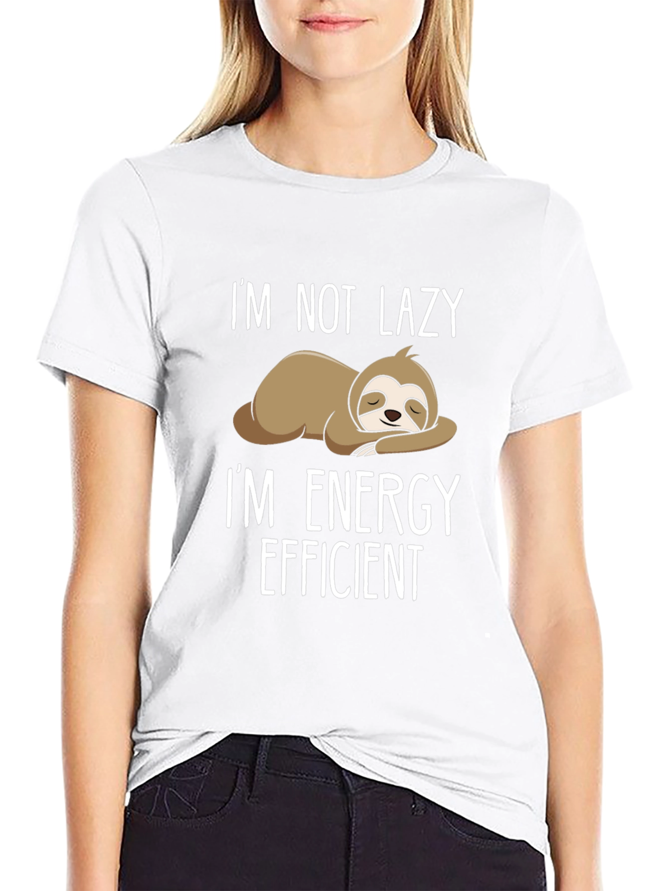Funny Sloth T-Shirt: Im Not Lazy Energy Efficient