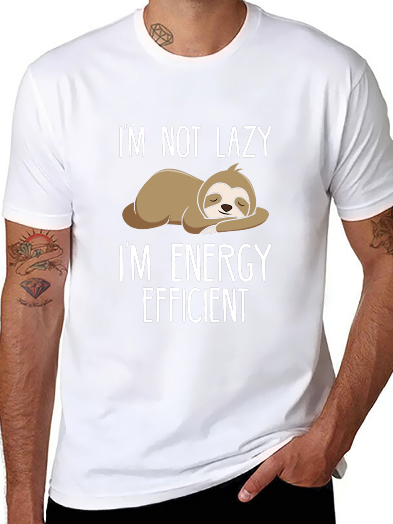 Funny Sloth T-Shirt: Im Not Lazy Energy Efficient