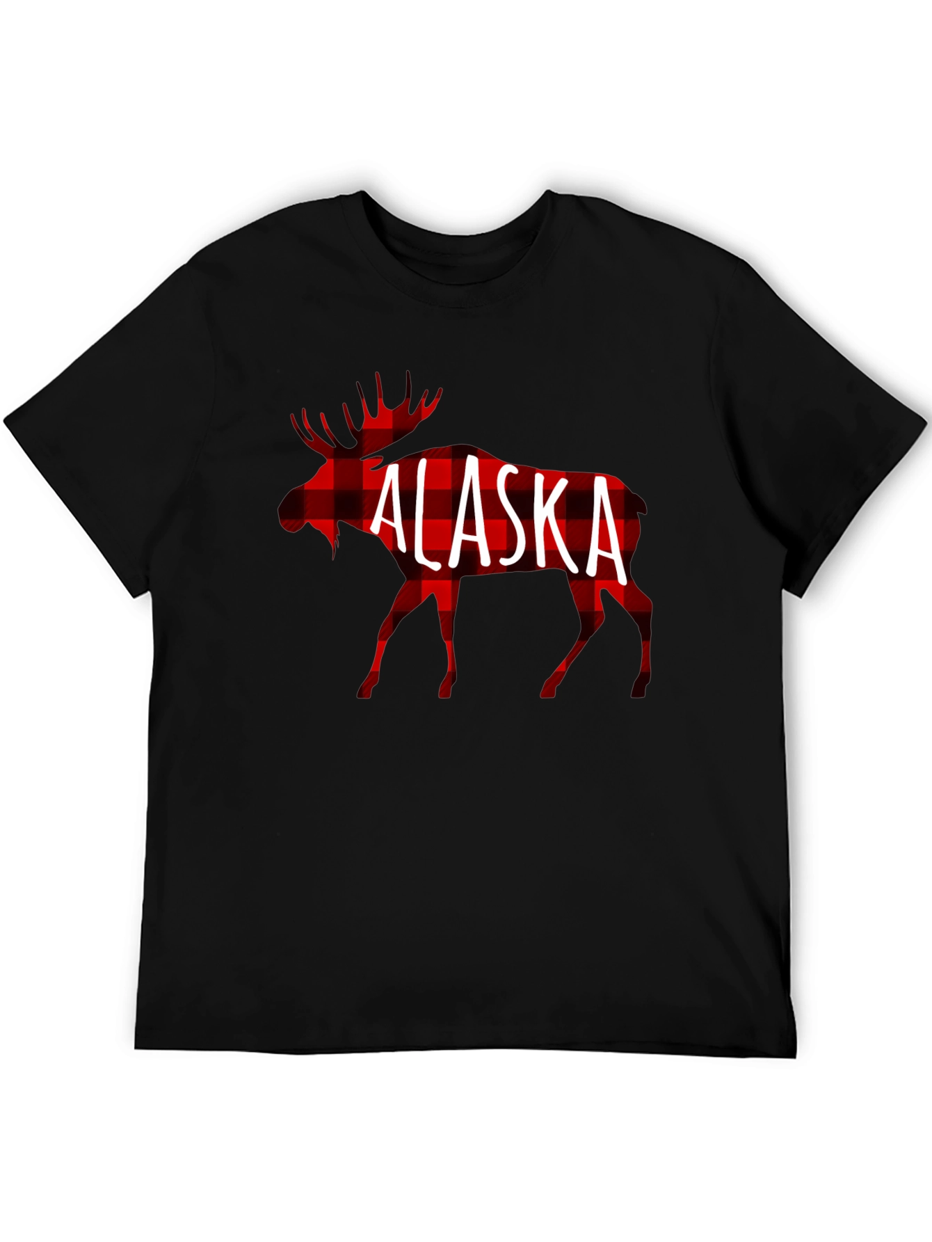 Alaska Moose Plaid T-Shirt