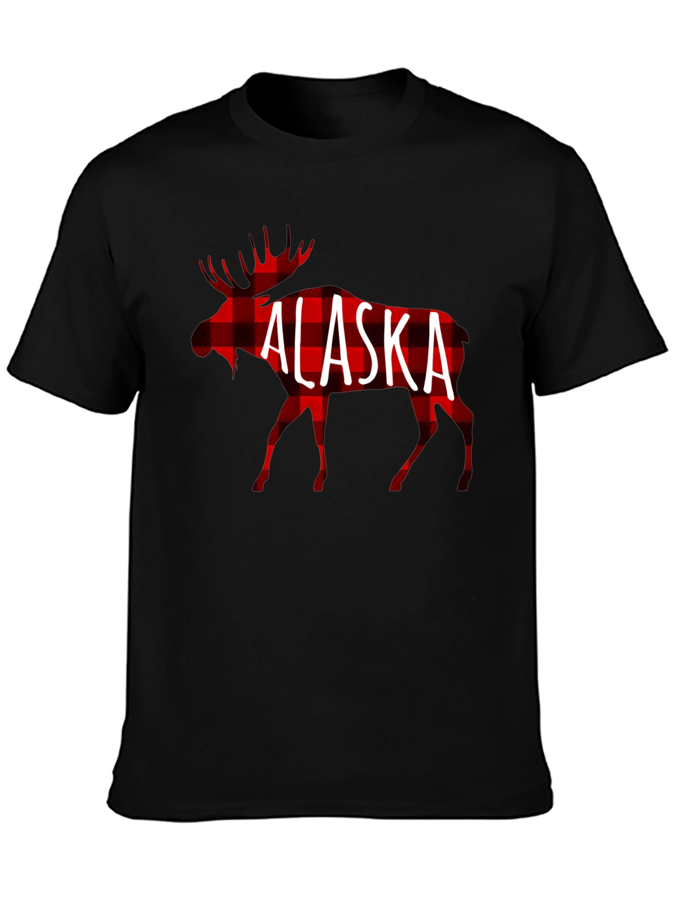 Alaska Moose Plaid T-Shirt