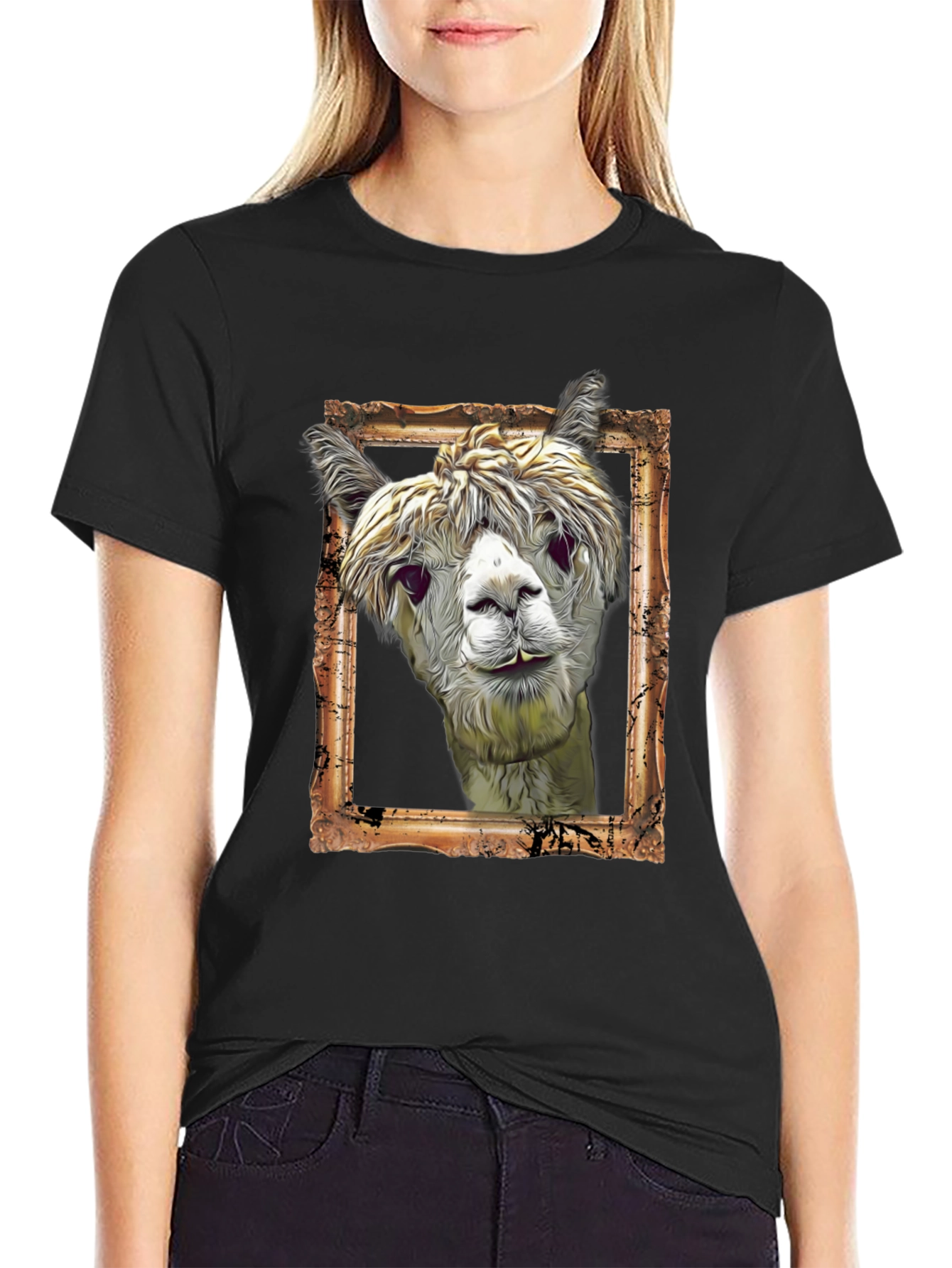 Alpaca Portrait Graphic Tee - Unique & Stylish