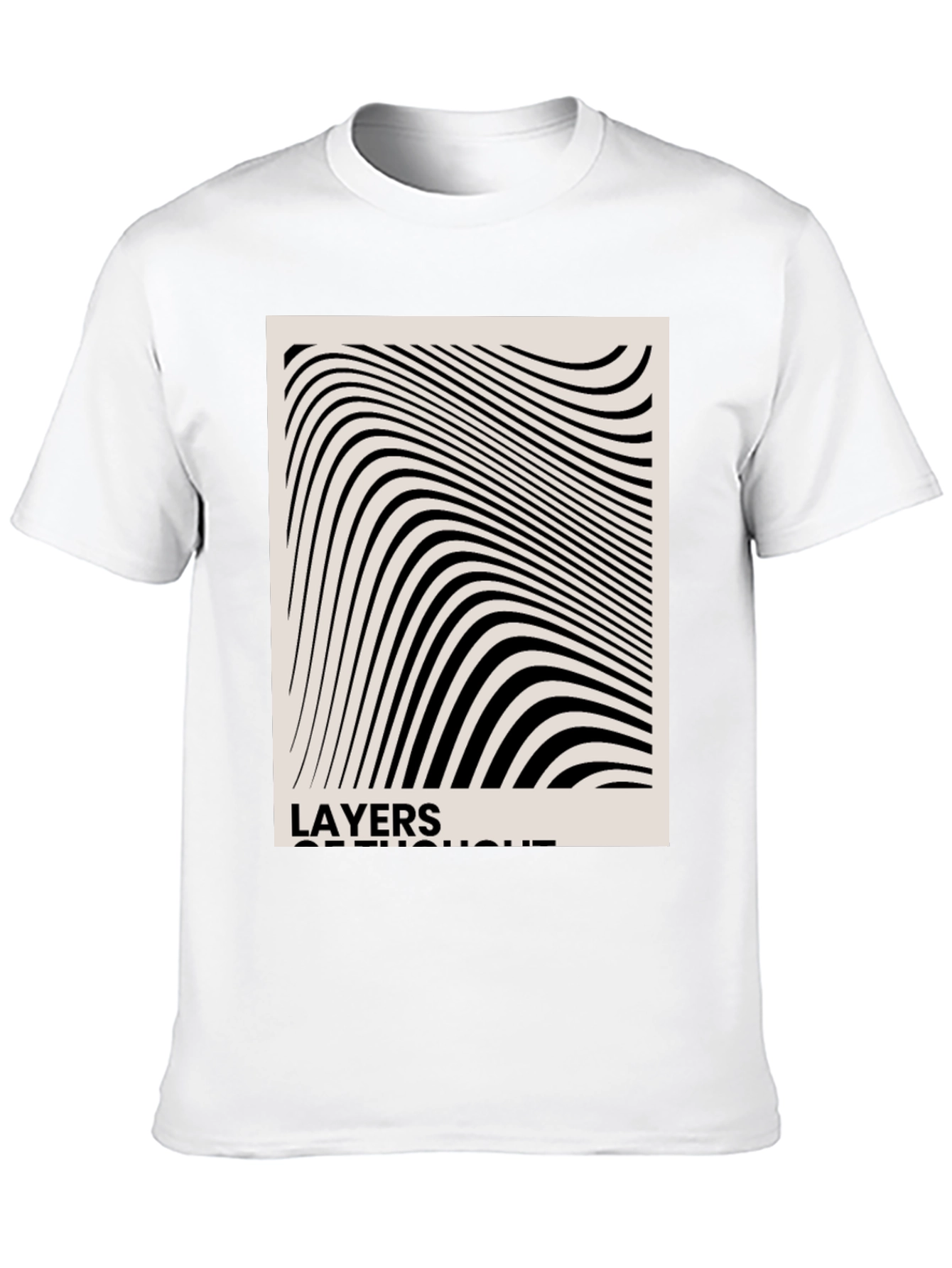 Abstract Layers of Thought Black T-Shirt