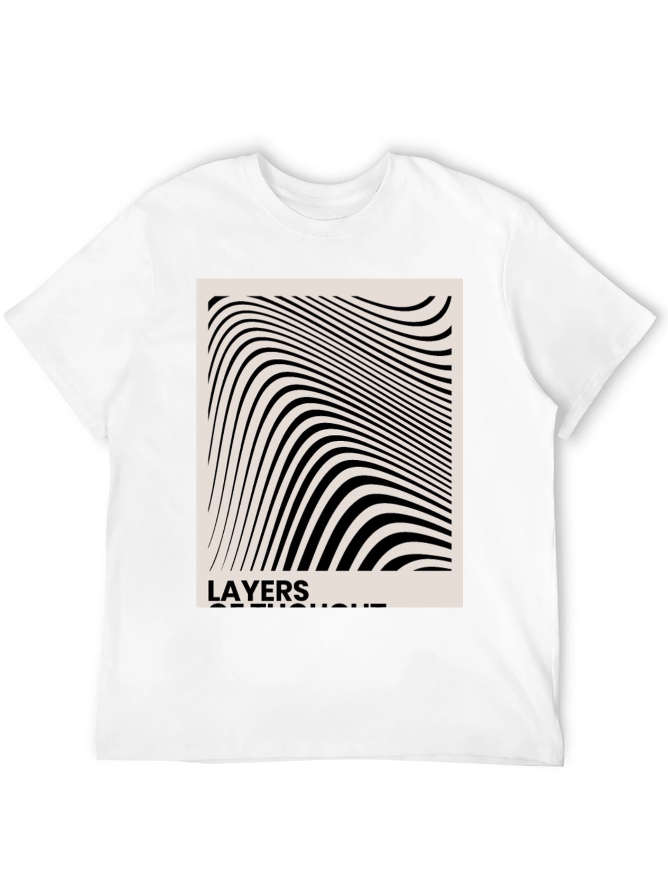 Abstract Layers of Thought Black T-Shirt