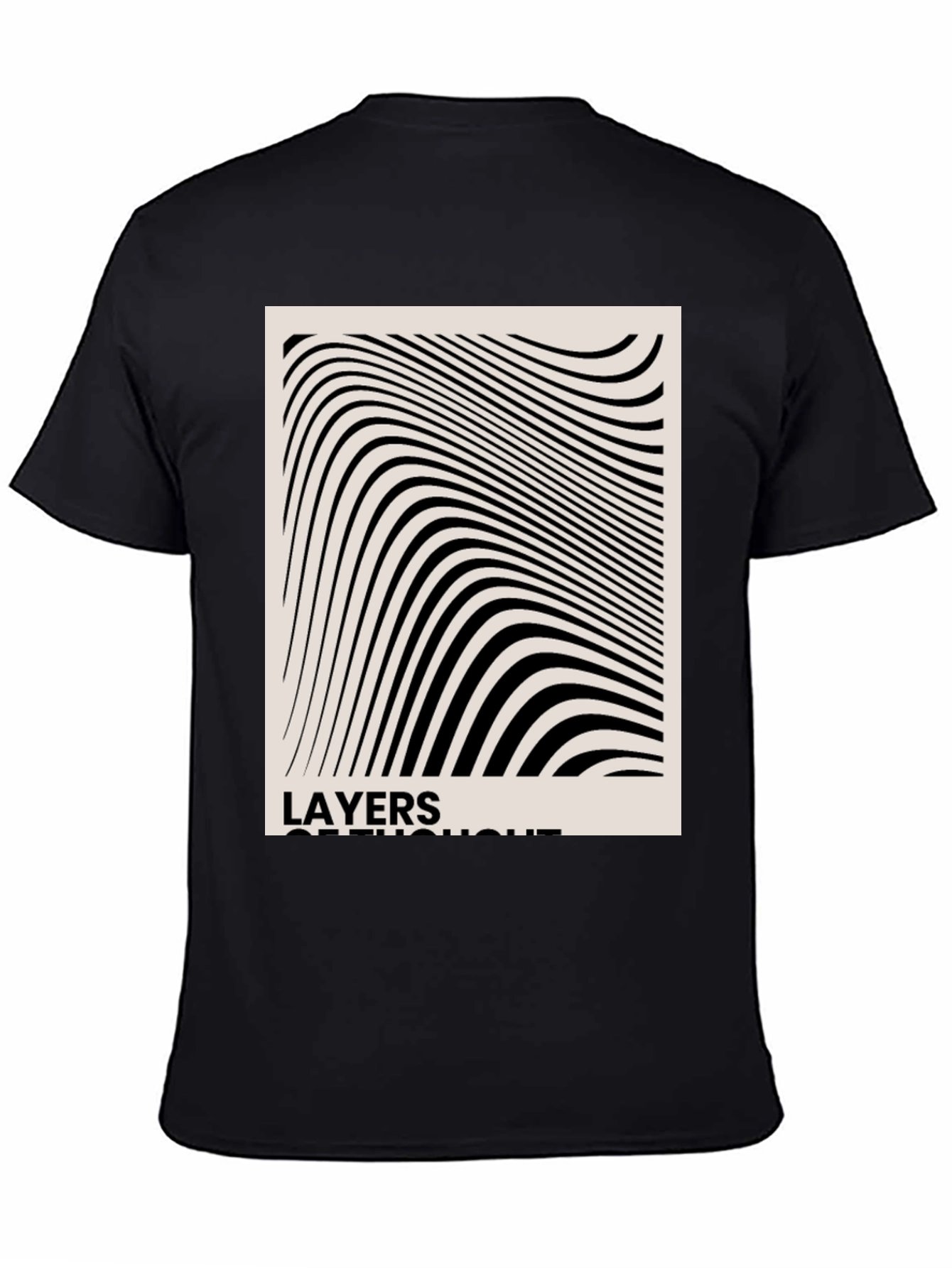 Abstract Layers of Thought Black T-Shirt