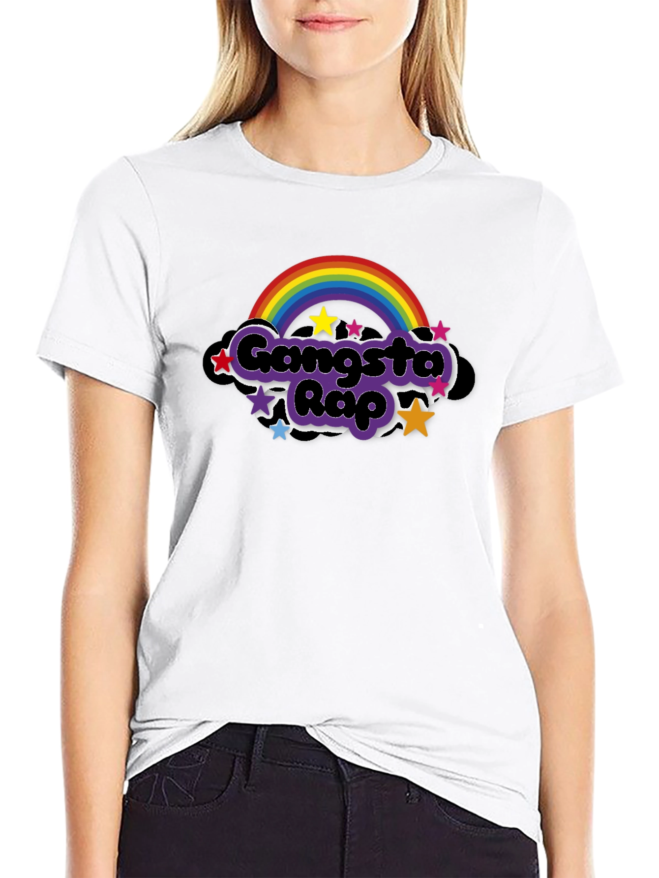 Gangsta Rap Rainbow T-Shirt - Unique Graphic Tee