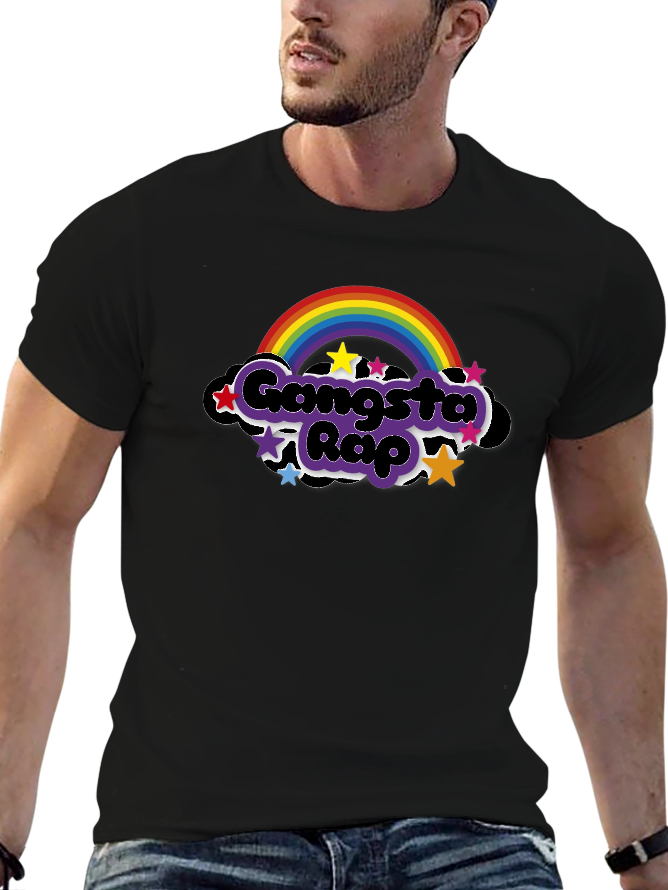 Gangsta Rap Rainbow T-Shirt - Unique Graphic Tee