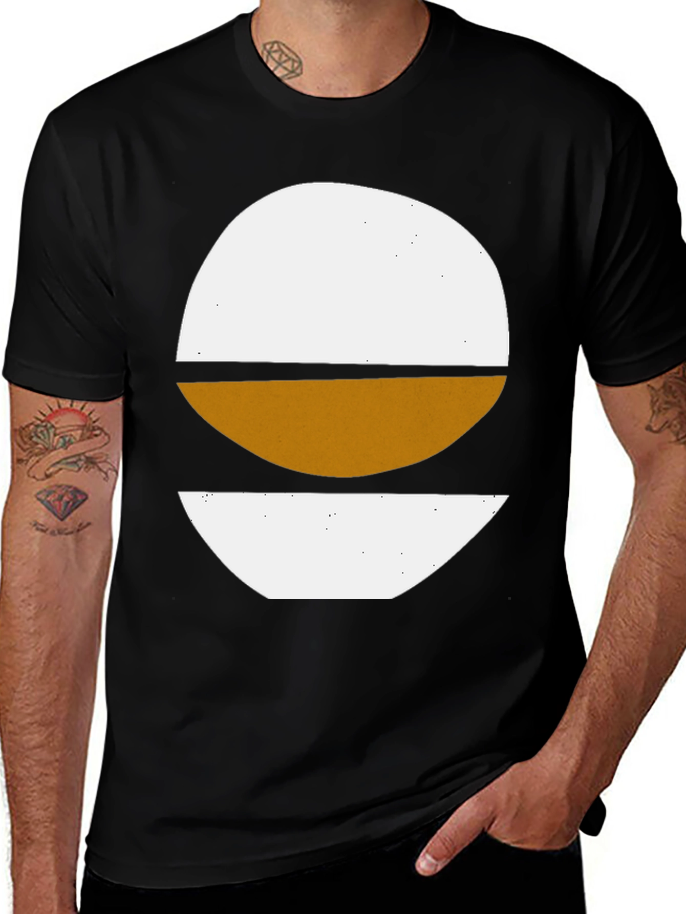 Abstract Graphic Tee - Modern Art Black T-Shirt