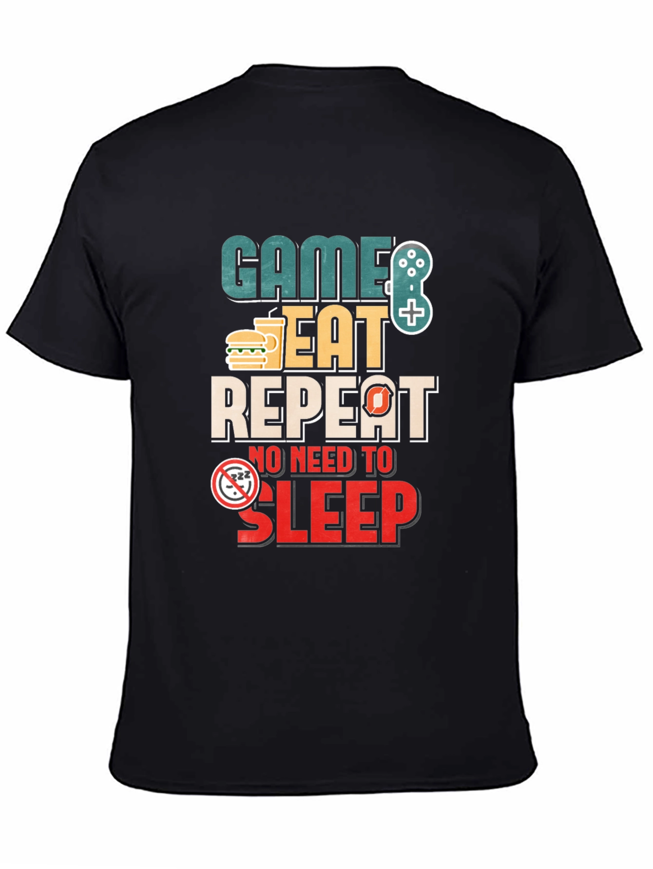 Game Eat Repeat T-Shirt - Gamer No Sleep Tee