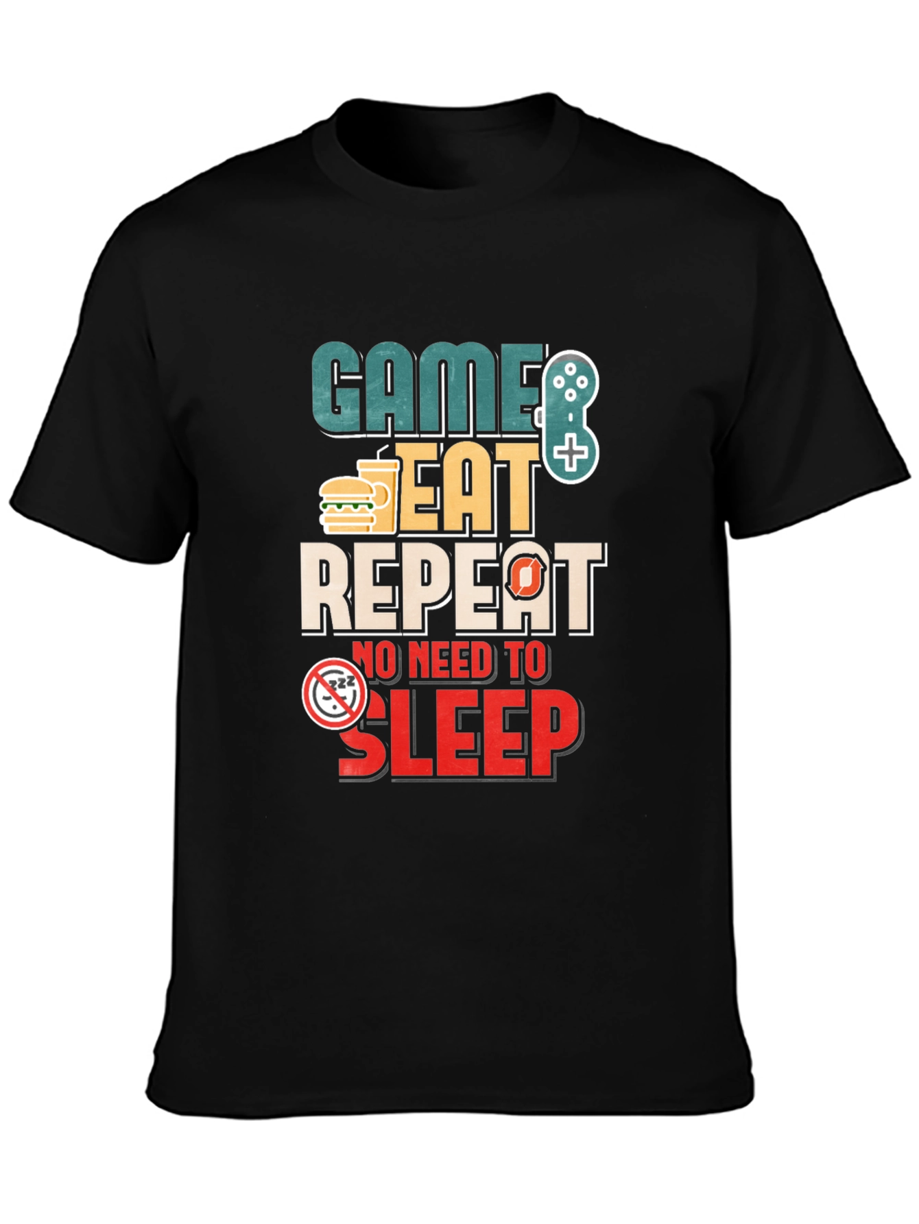 Game Eat Repeat T-Shirt - Gamer No Sleep Tee