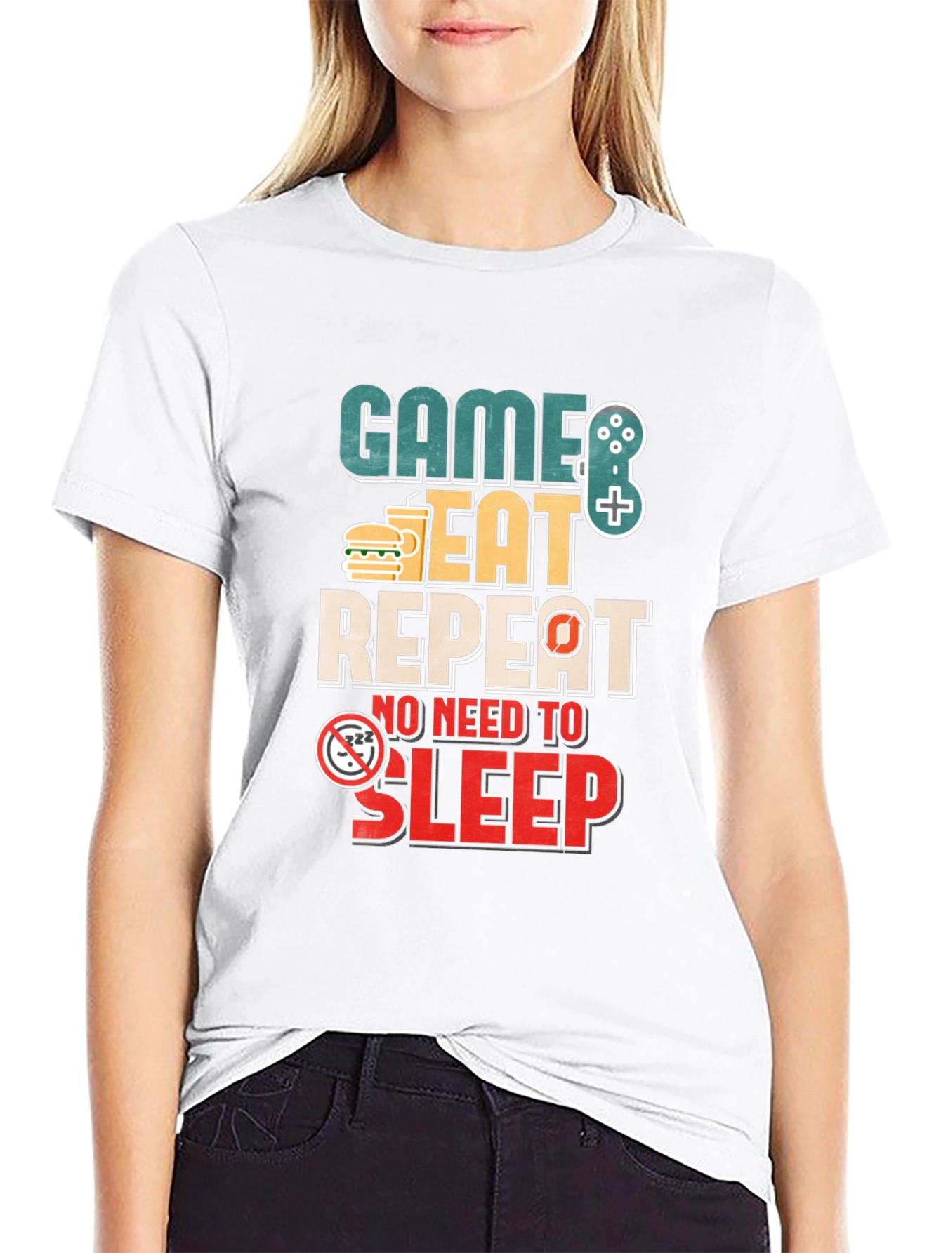 Game Eat Repeat T-Shirt - Gamer No Sleep Tee