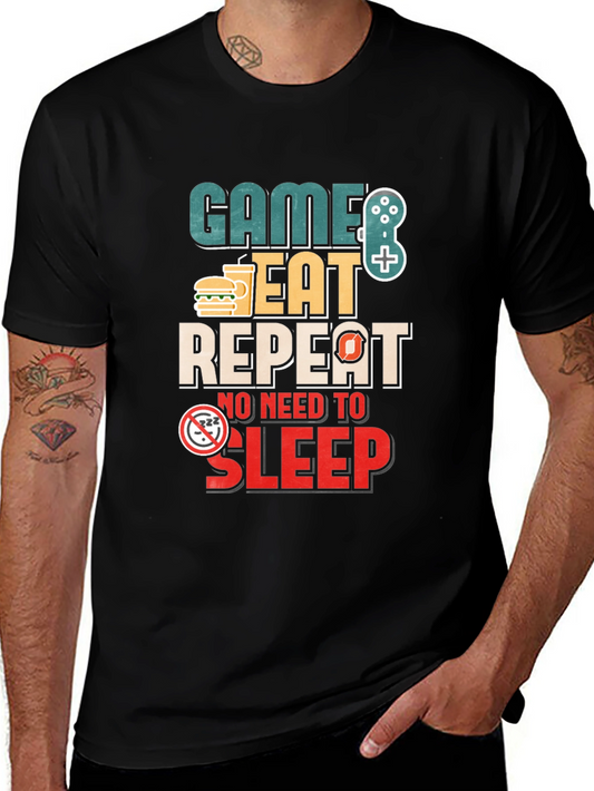 Game Eat Repeat T-Shirt - Gamer No Sleep Tee