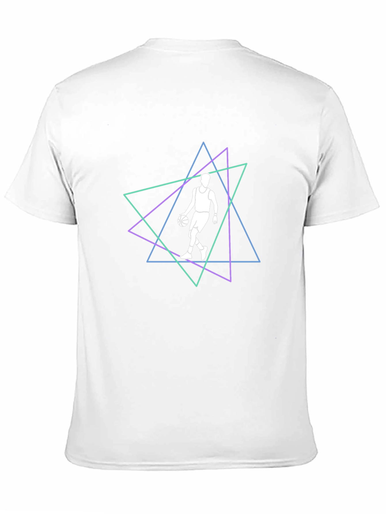 Geometric Basketball Graphic Tee - Black