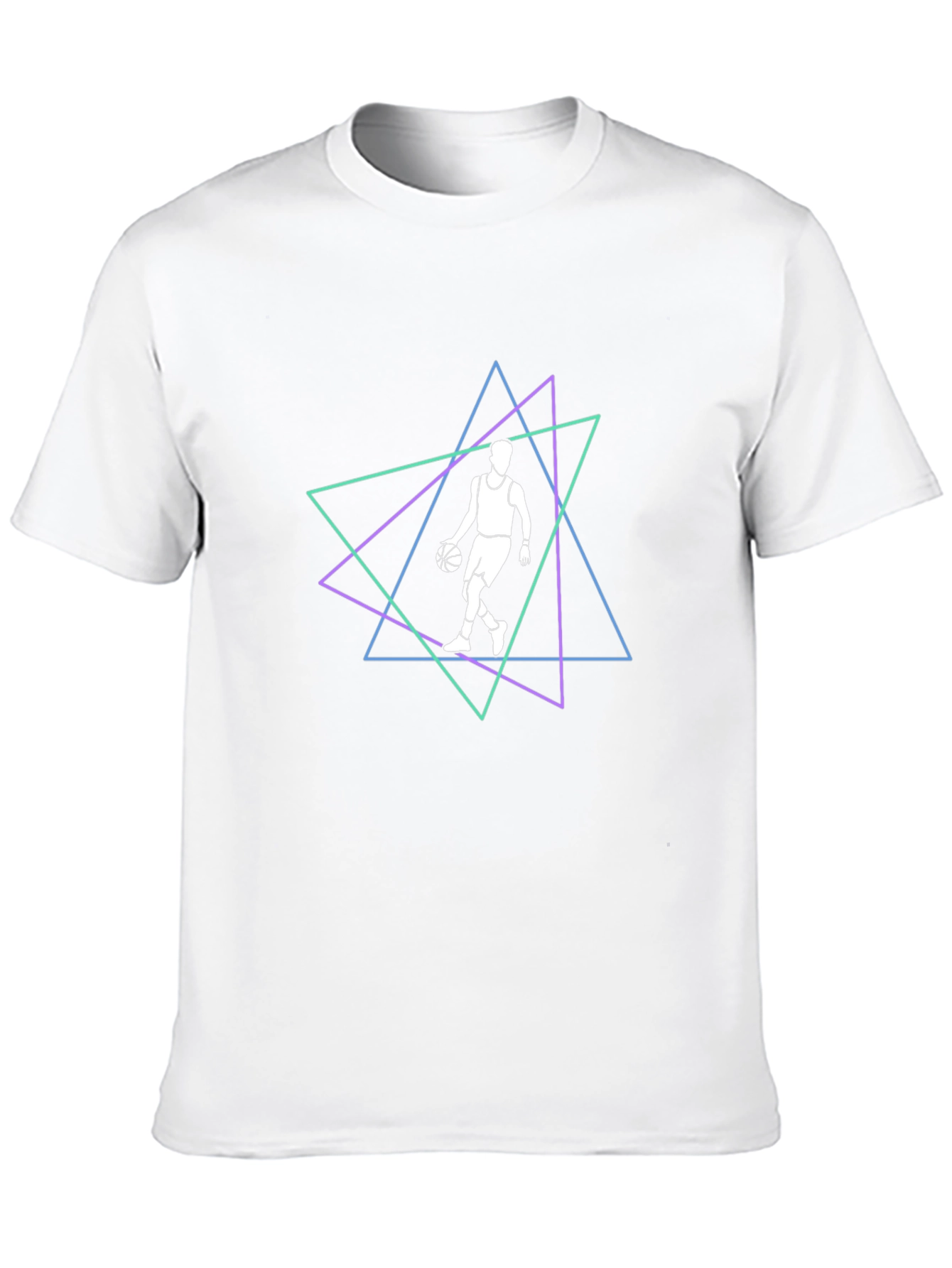 Geometric Basketball Graphic Tee - Black