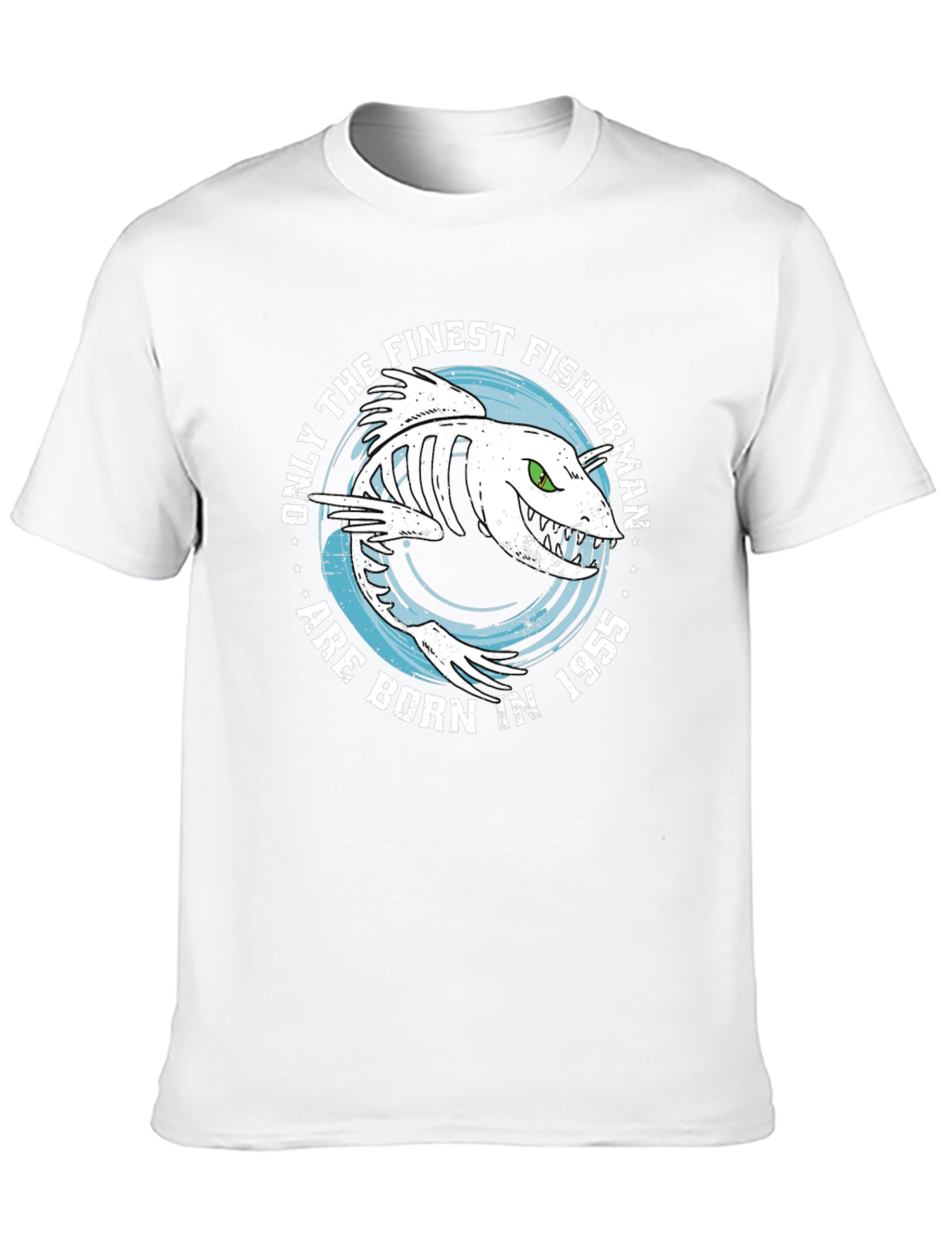 Finest Fisherman Born in 1955 Black T-Shirt
