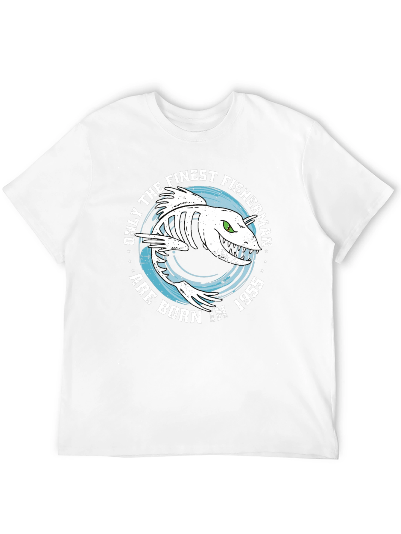 Finest Fisherman Born in 1955 Black T-Shirt