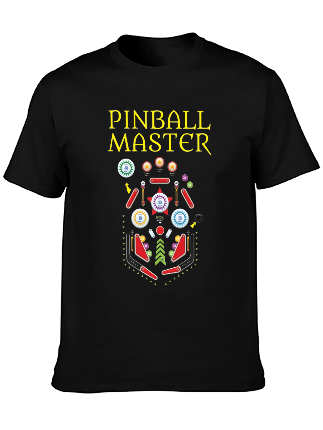 Pinball Master Graphic T-Shirt - Retro Arcade Style
