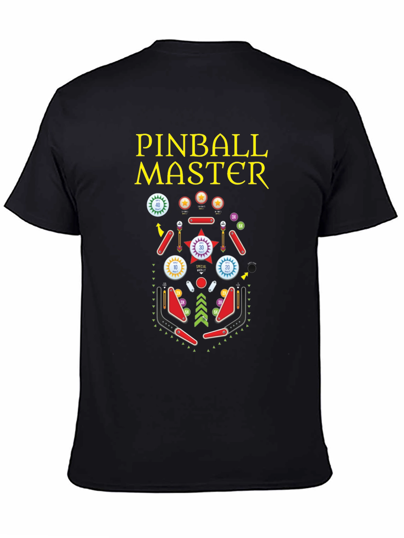 Pinball Master Graphic T-Shirt - Retro Arcade Style