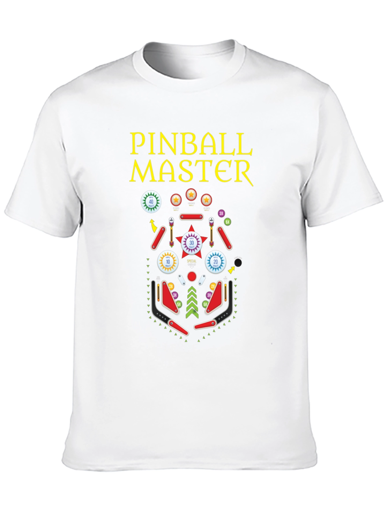 Pinball Master Graphic T-Shirt - Retro Arcade Style