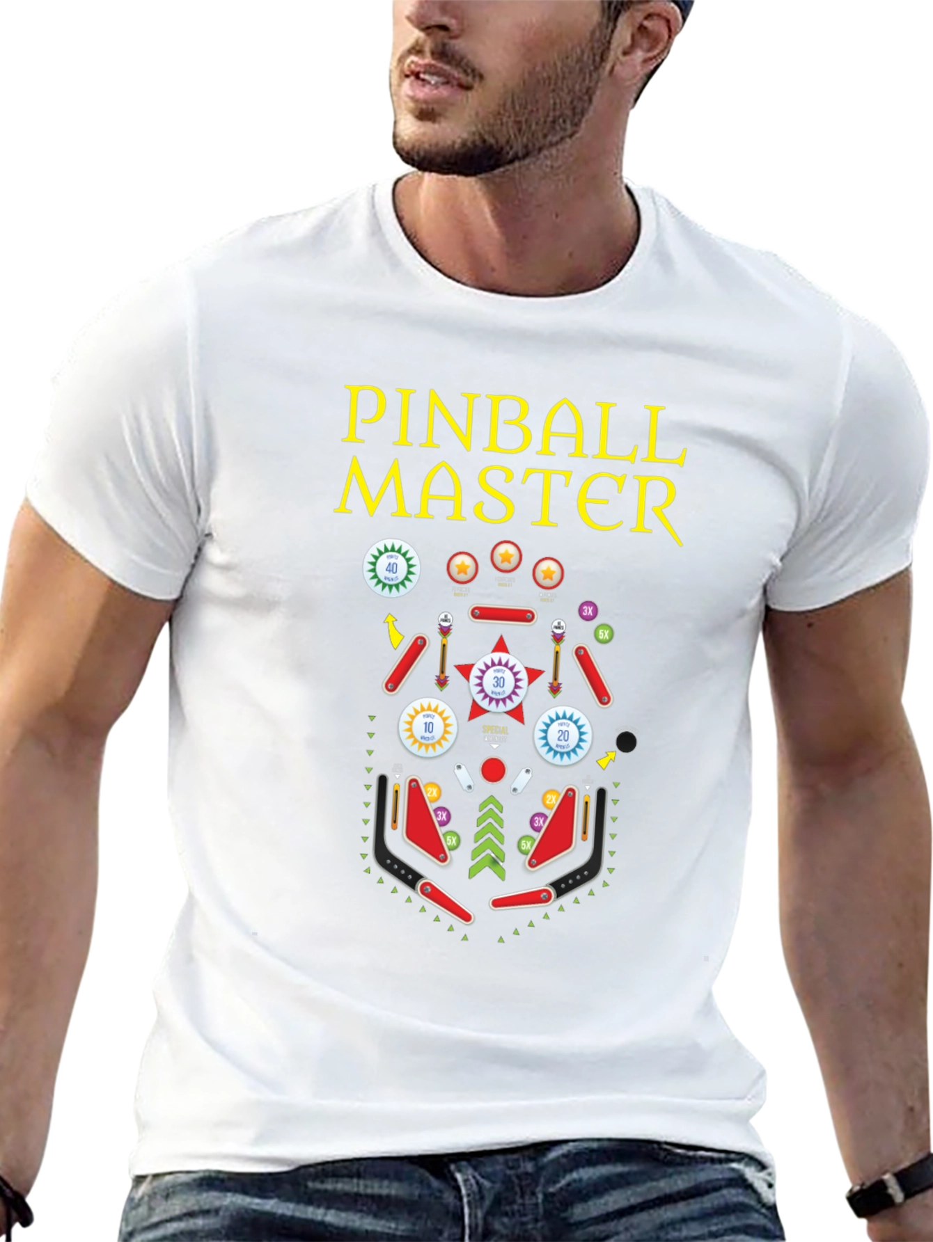 Pinball Master Graphic T-Shirt - Retro Arcade Style