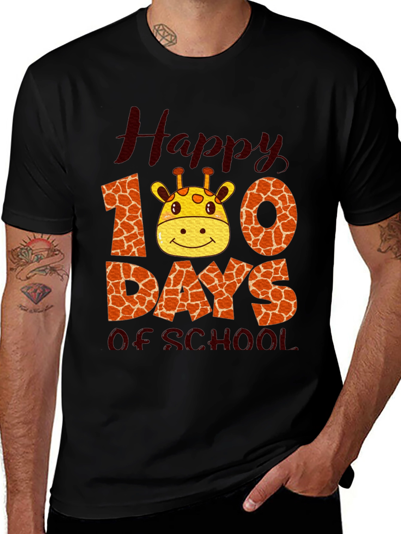Happy 100 Days of School Giraffe T-Shirt