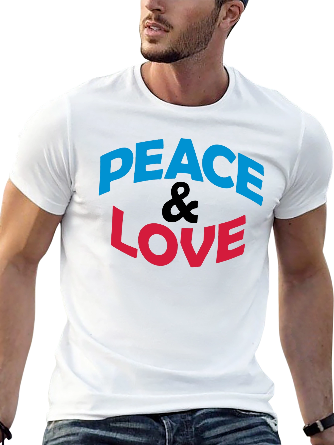 Peace & Love Graphic Print T-Shirt