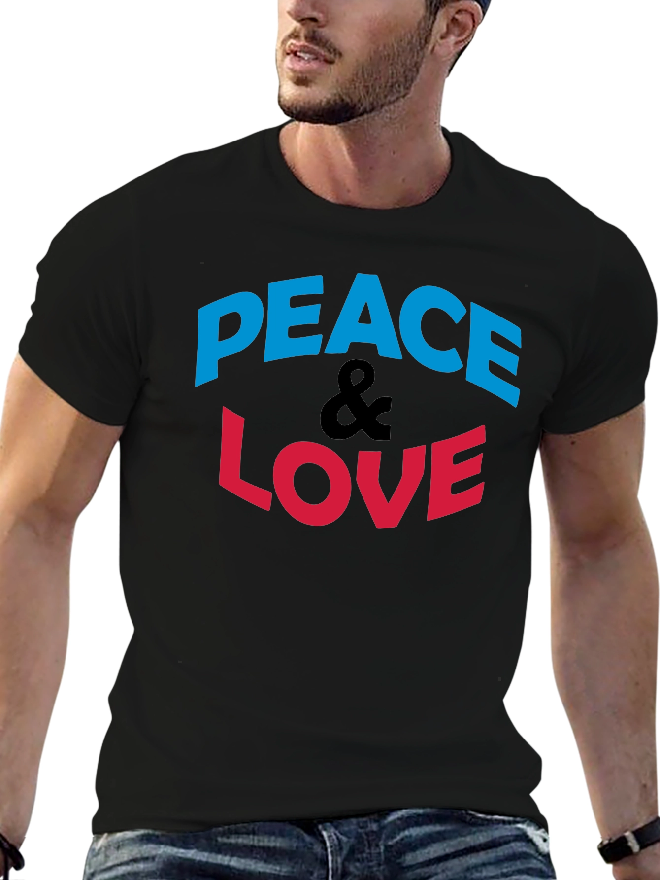 Peace & Love Graphic Print T-Shirt