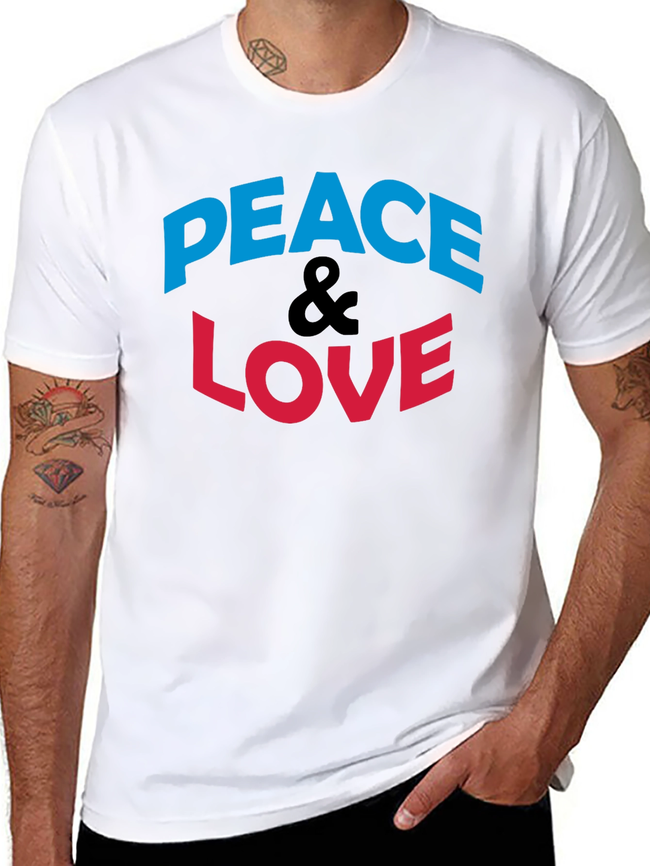 Peace & Love Graphic Print T-Shirt