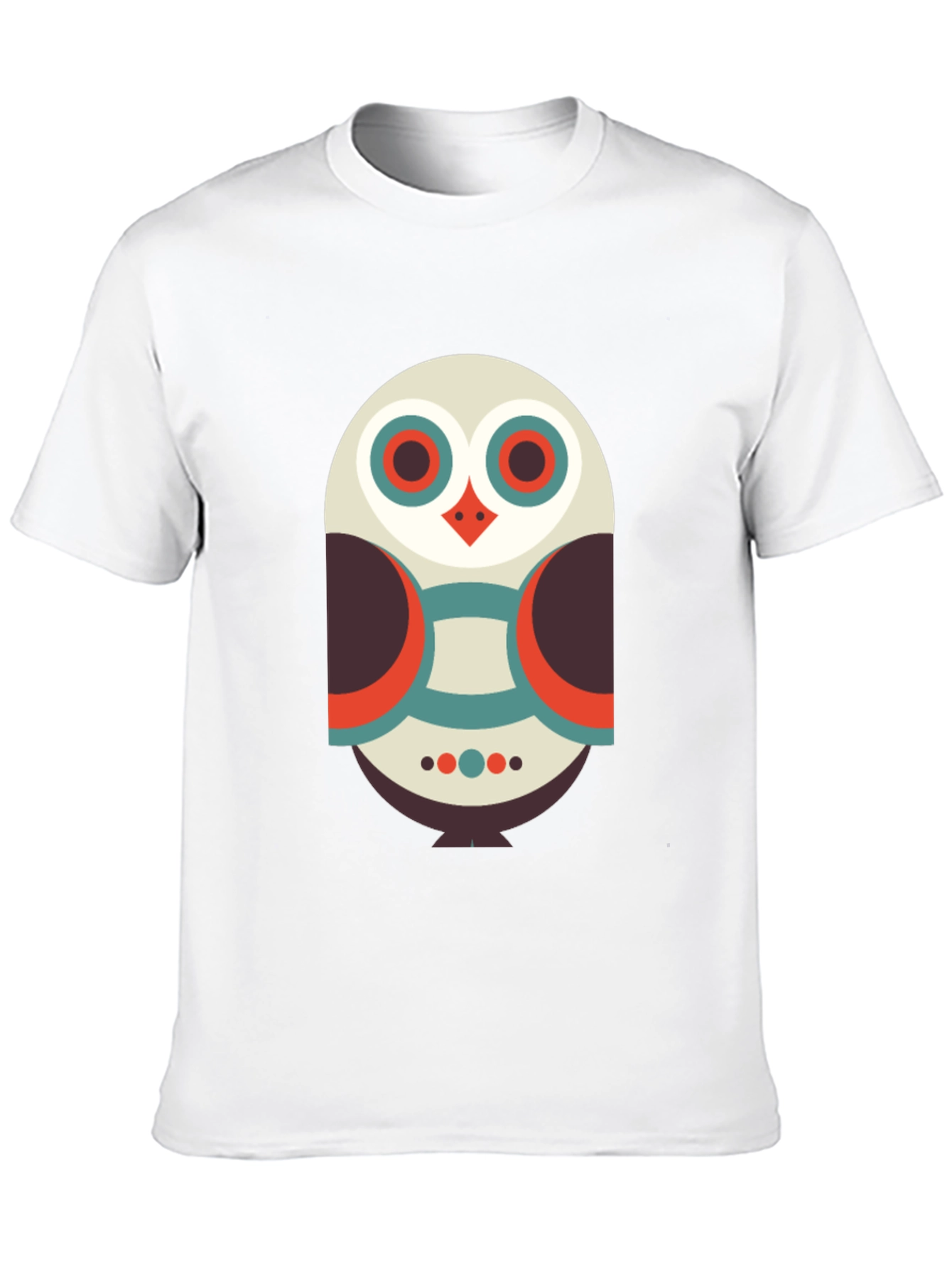 Geometric Owl Graphic Tee - Black