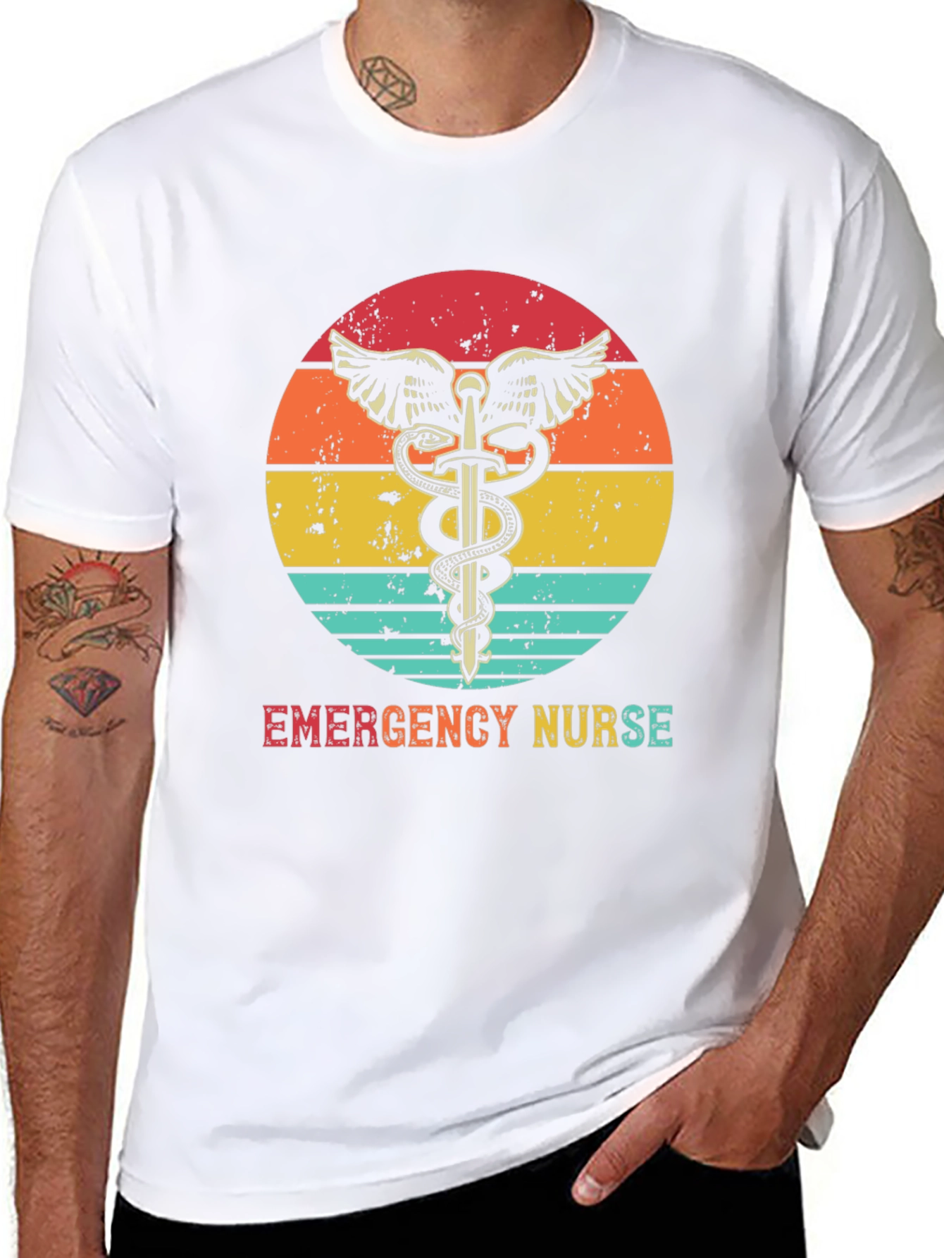 Emergency Nurse Retro T-Shirt Medical Hero Tee