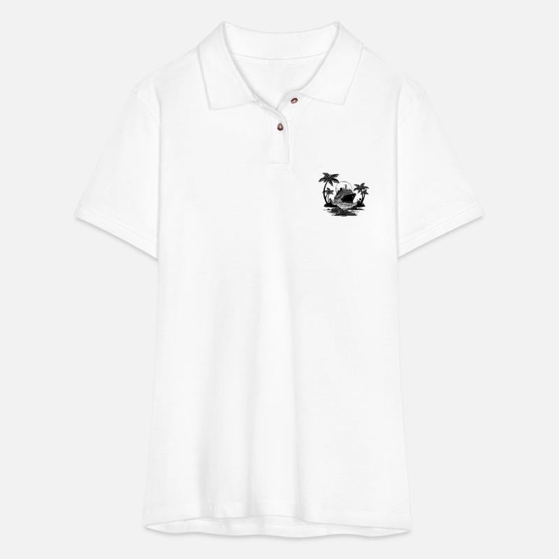 Palm Trees With Cruise Ship At Sunset