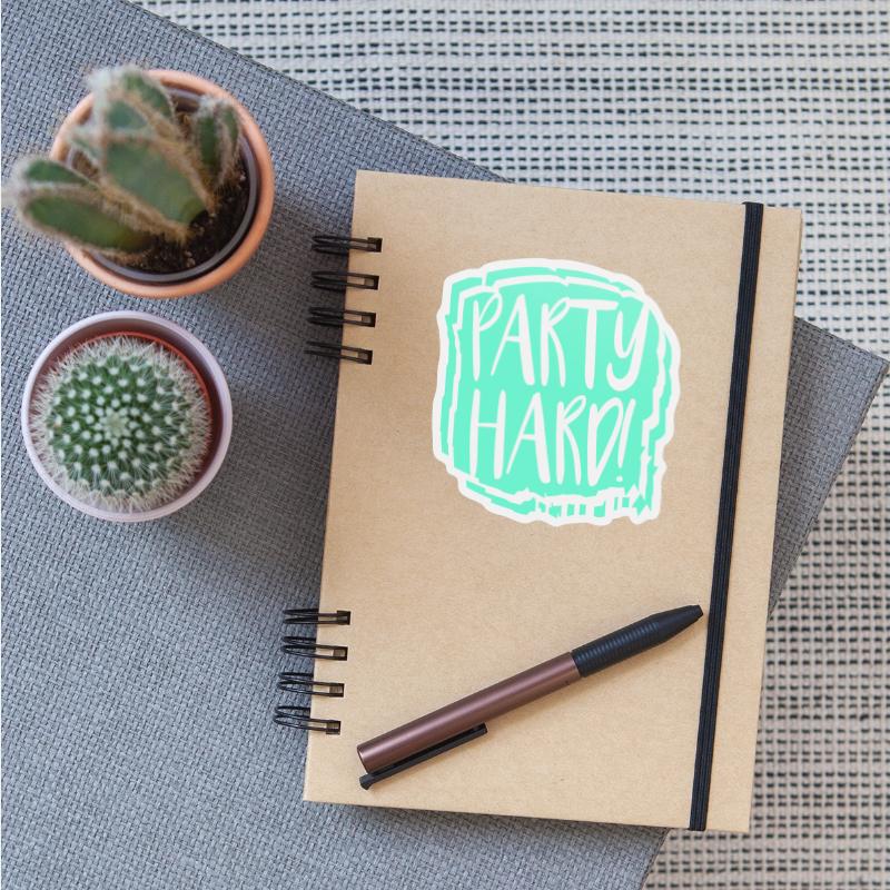 Party Hard Graffiti Spray Drops Stamp Text Slogan