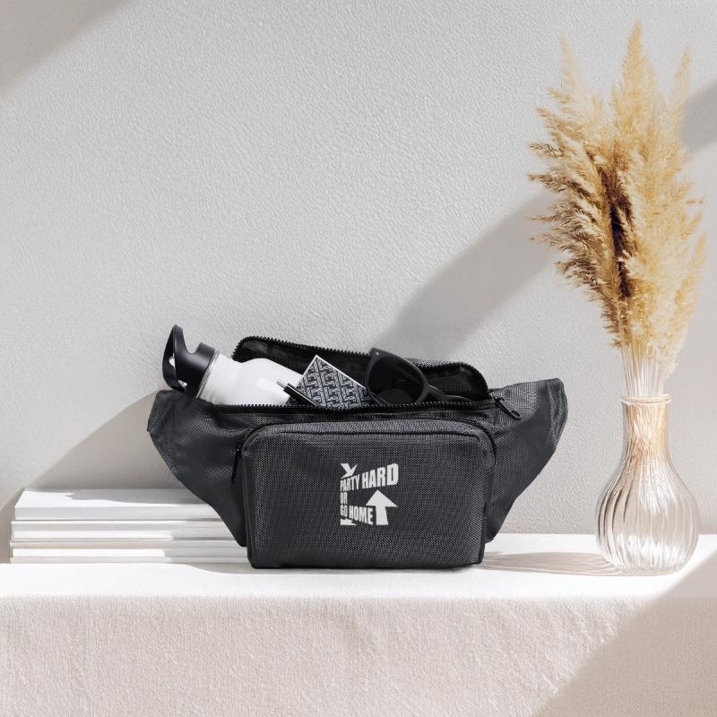 Party Hard Or Go Home Arrows Cool Logo Text Slogan