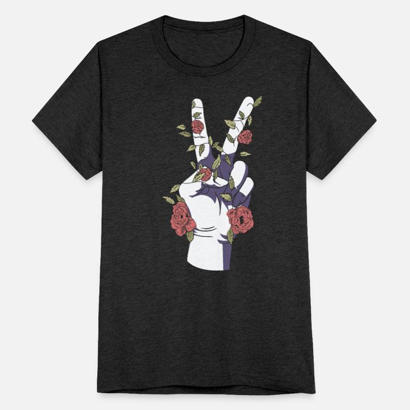 Peace Hand Sign Floral Positive Peace Lover