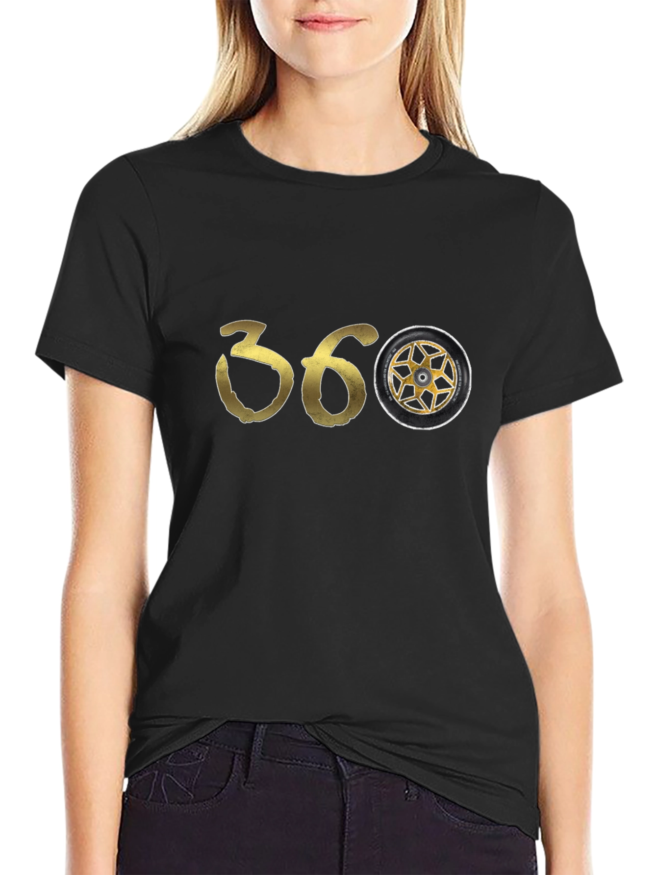 360 Wheel Spin Black T-Shirt