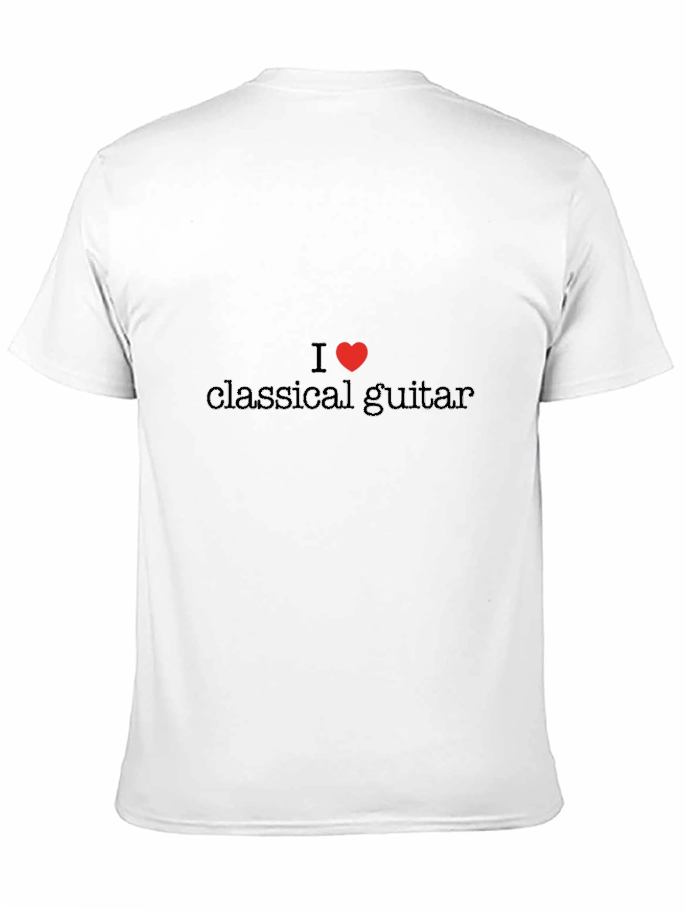 I Heart Classical Guitar Black T-Shirt