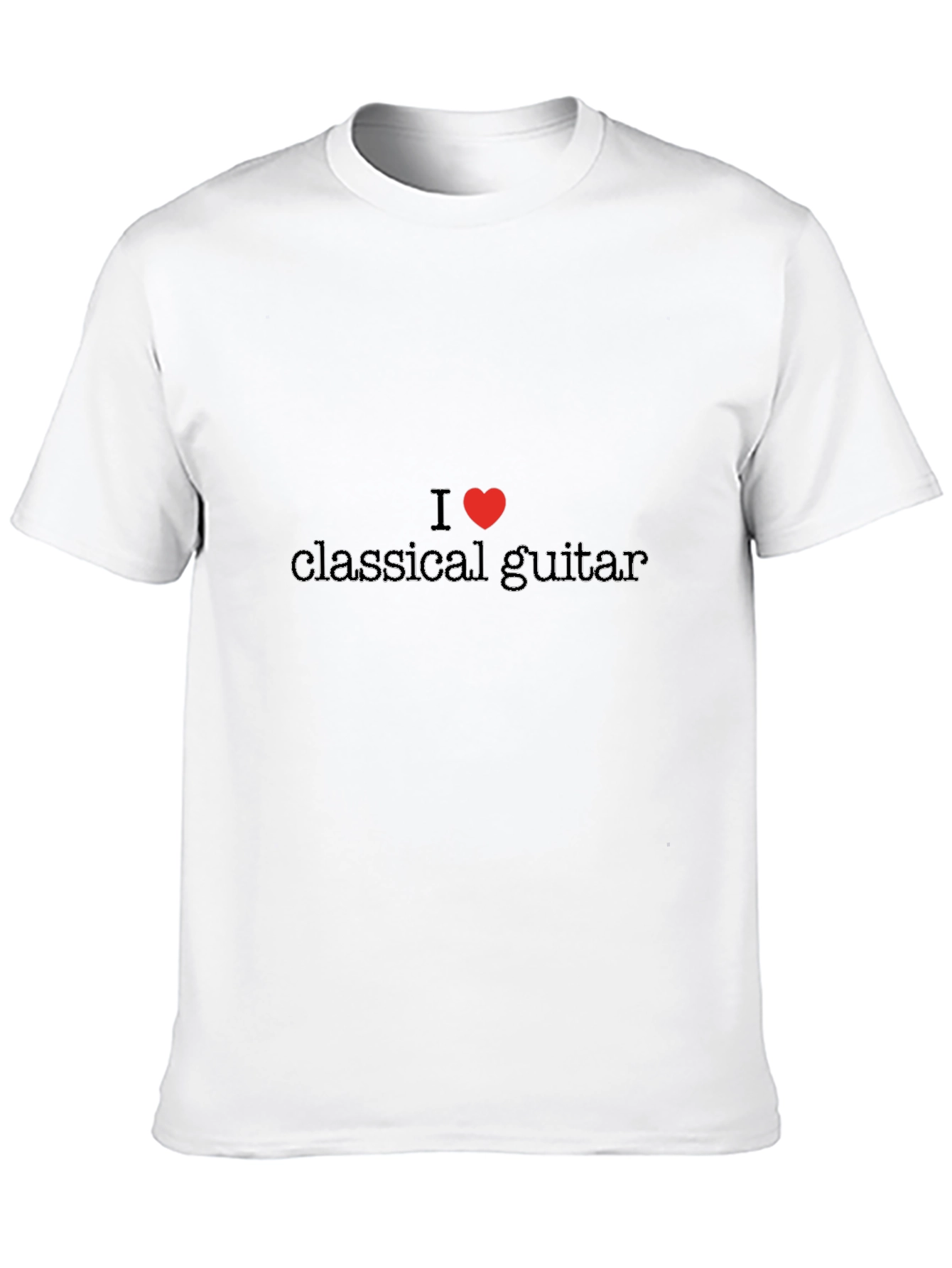 I Heart Classical Guitar Black T-Shirt