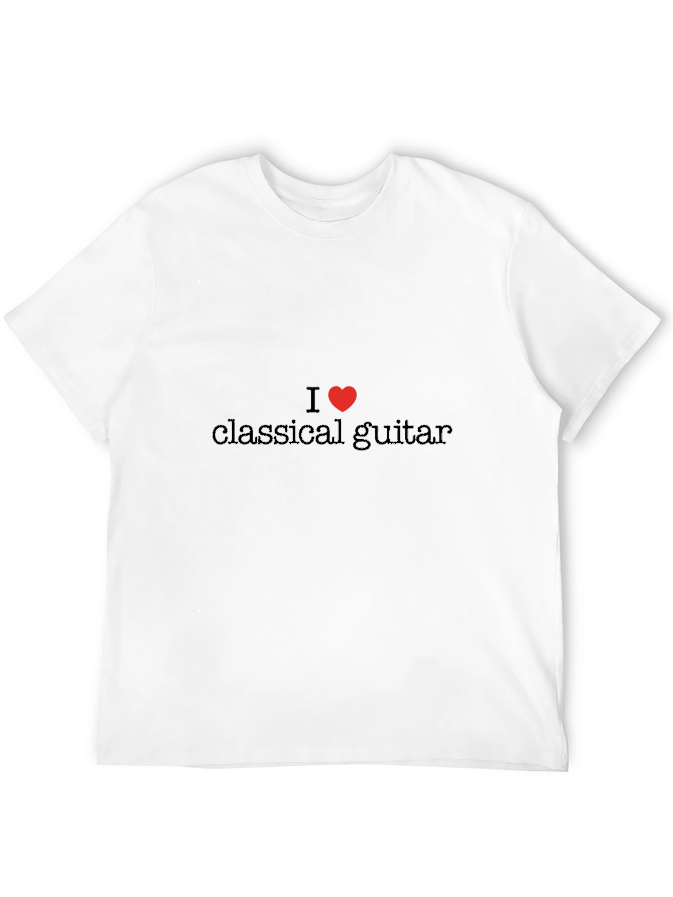 I Heart Classical Guitar Black T-Shirt