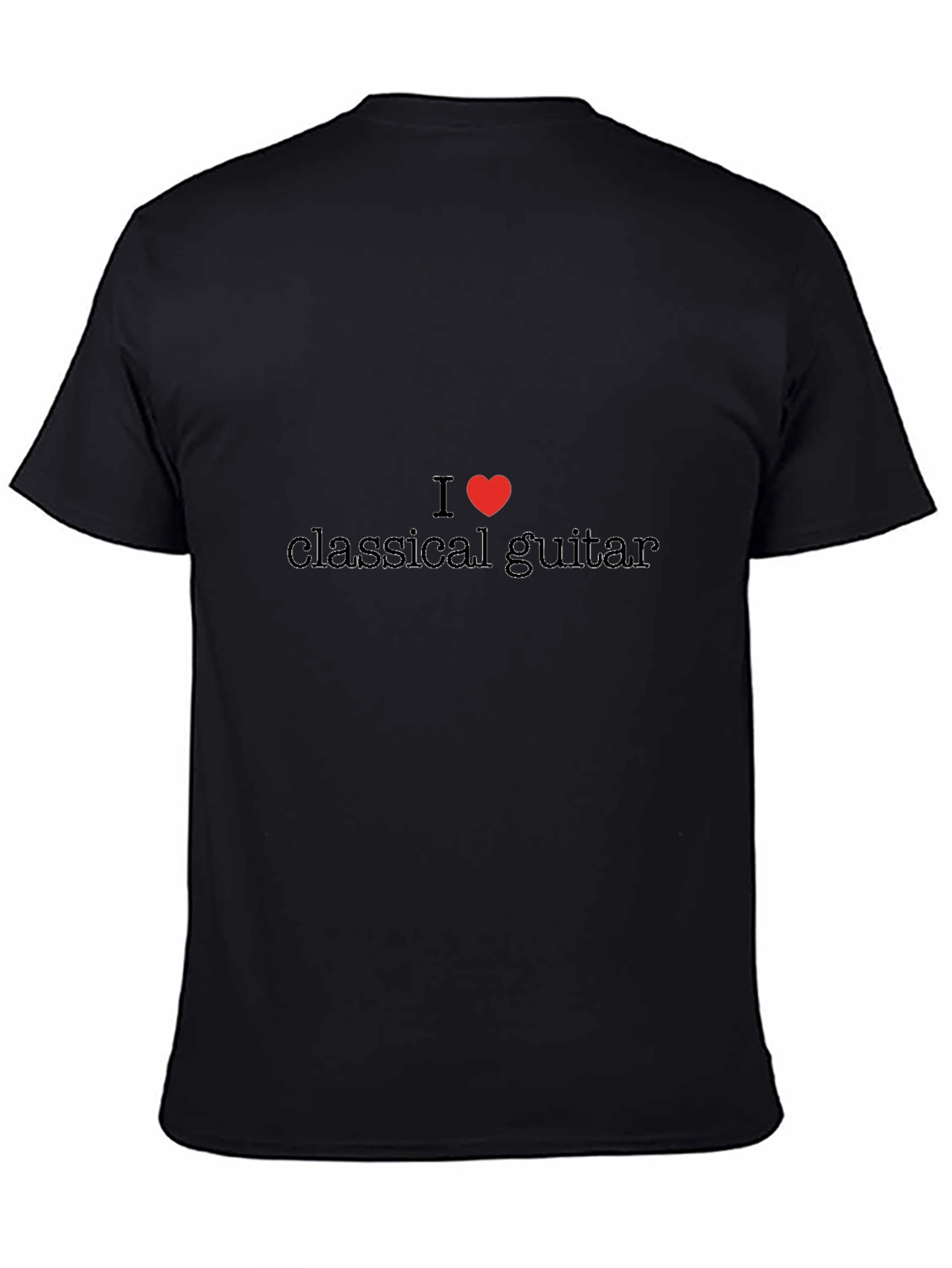 I Heart Classical Guitar Black T-Shirt