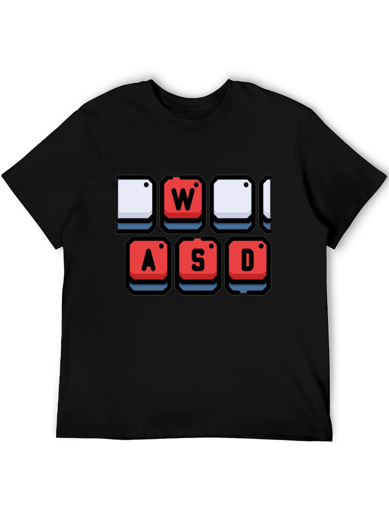 Gamer Keyboard WASD Graphic Black T-Shirt